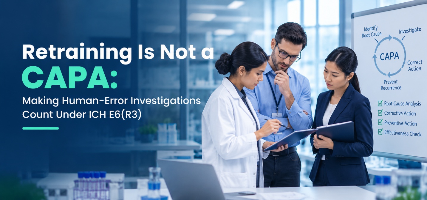 Retraining Is Not a CAPA: Making Human-Error Investigations Count Under ICH E6(R3)